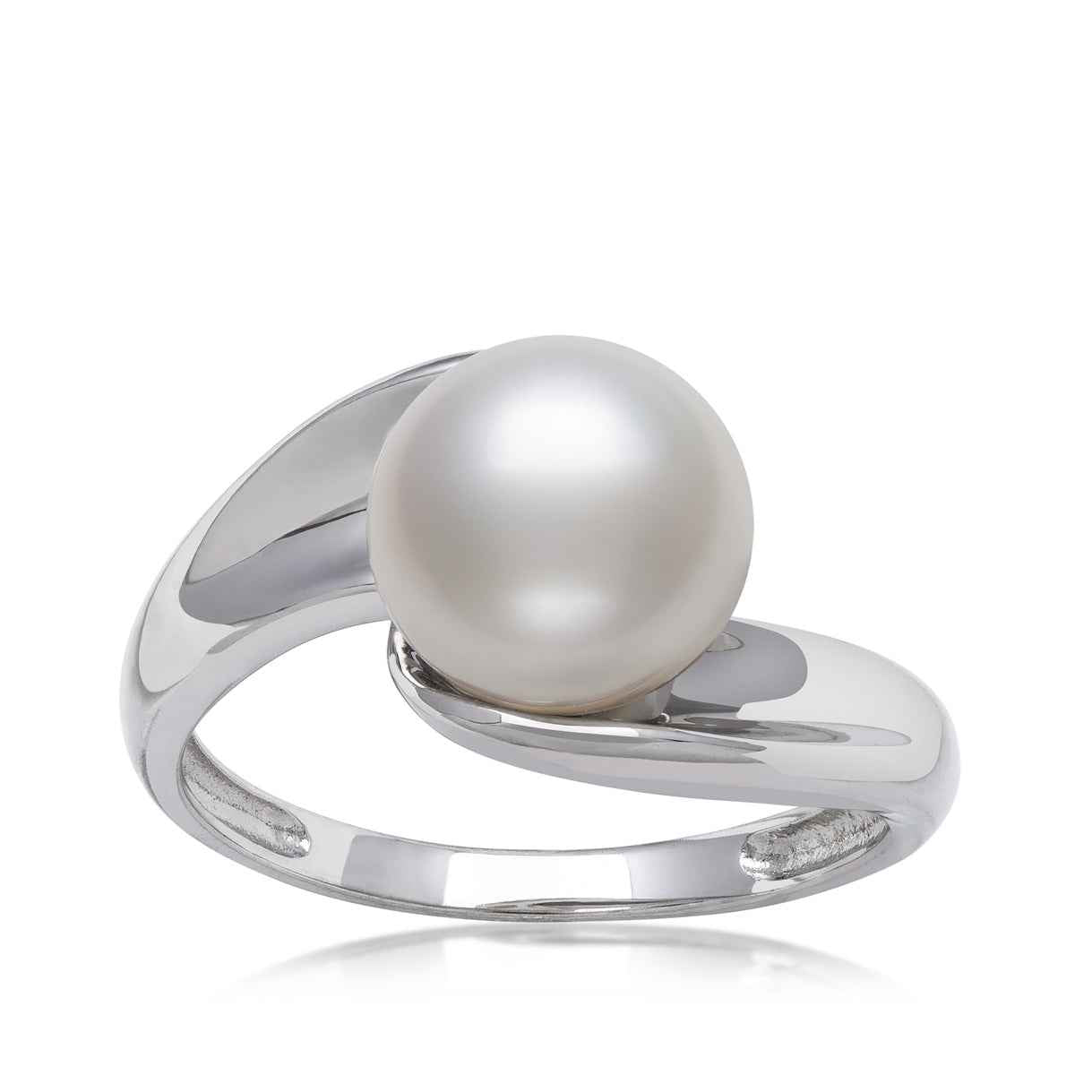 9-10mm White Freshwater Pearl Ring in Sterling Silver
