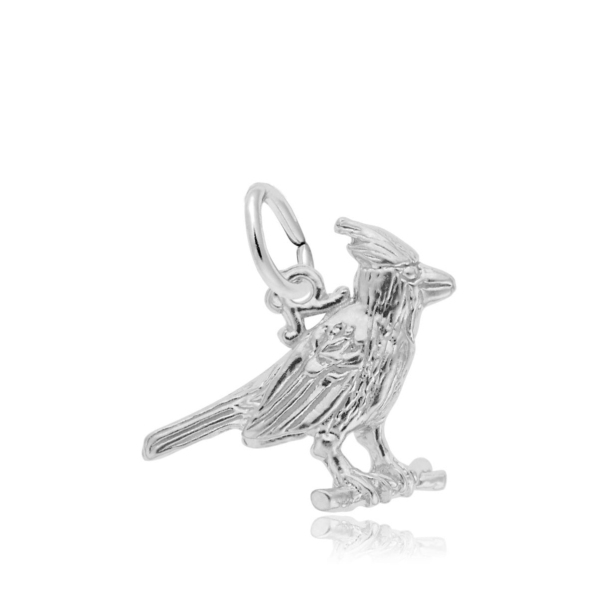 Cardinal Bird Charm in Sterling Silver