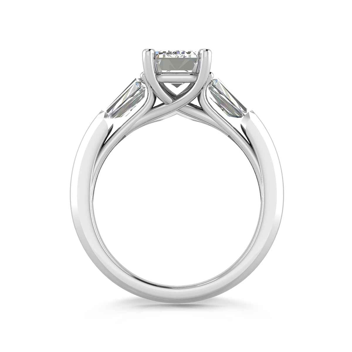 Adamante 2-1/6 ct. tw. Lab-Grown Radiant Cut Diamond Engagement Ring in 14K White Gold close-up detail