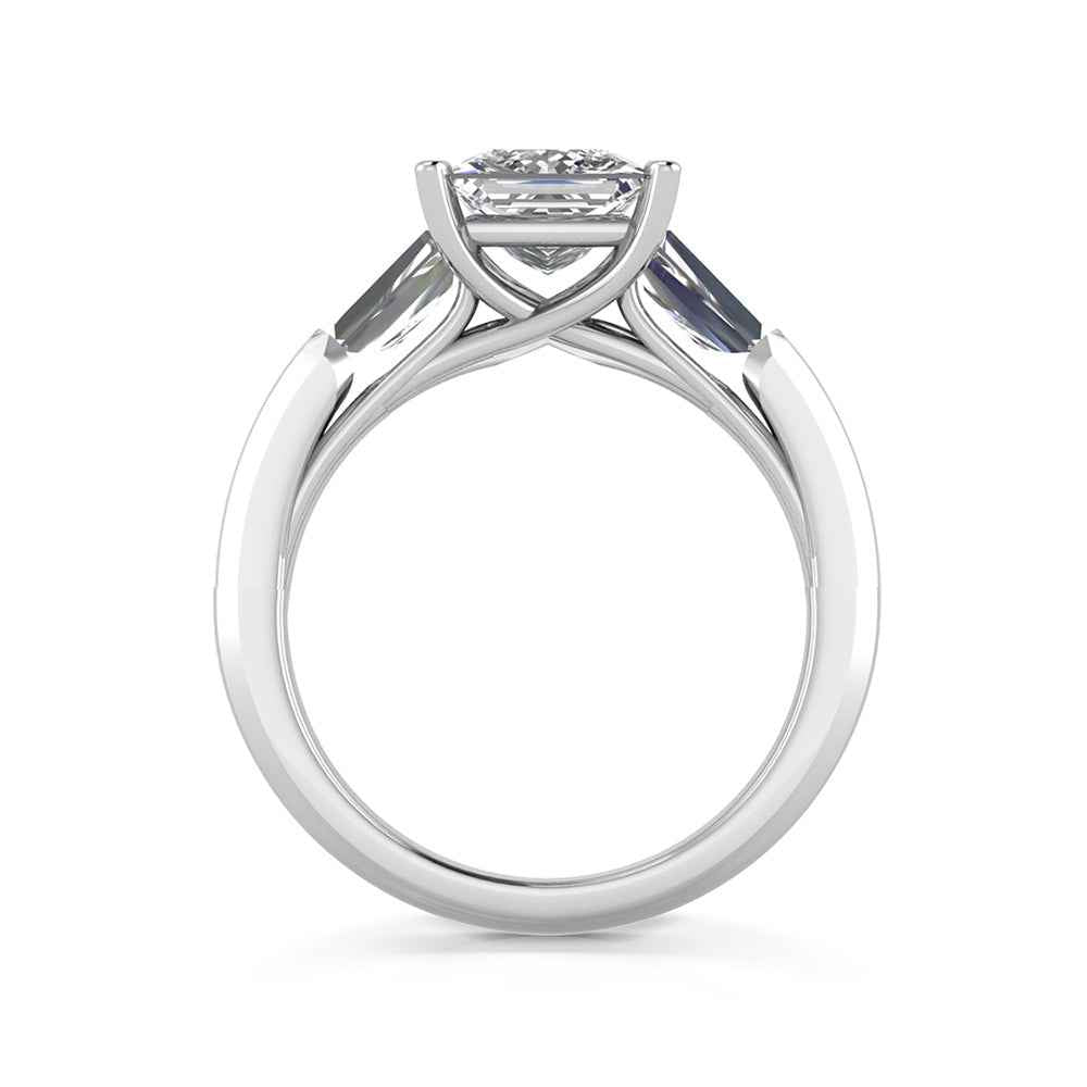 Adamante 2-1/6 ct. tw. Lab-Grown Princess Cut Diamond Engagement Ring in 14K White Gold close-up detail