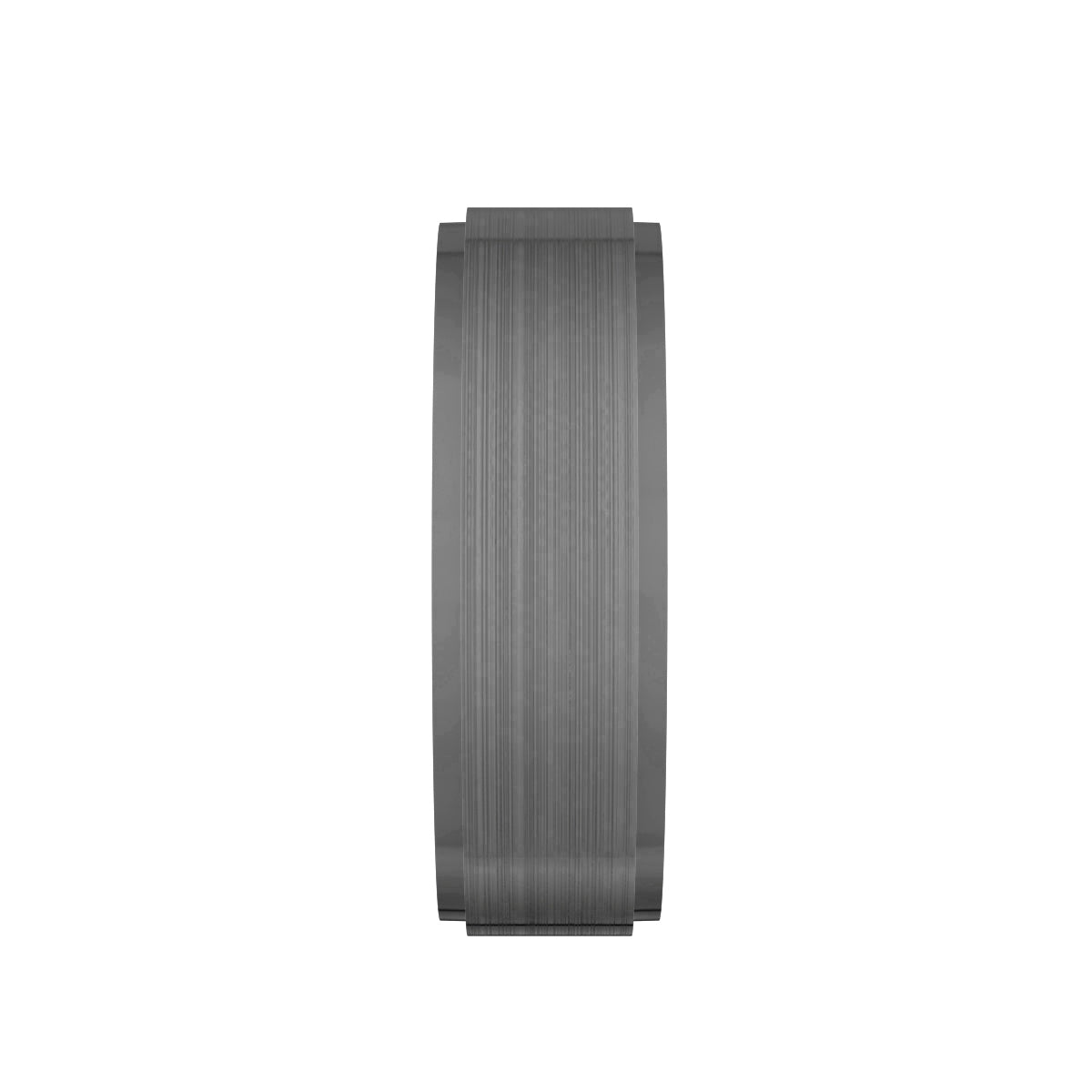 MFIT Men's 7MM Satin Center Wedding Band in Black Rhodium Plated 10K White Gold side profile