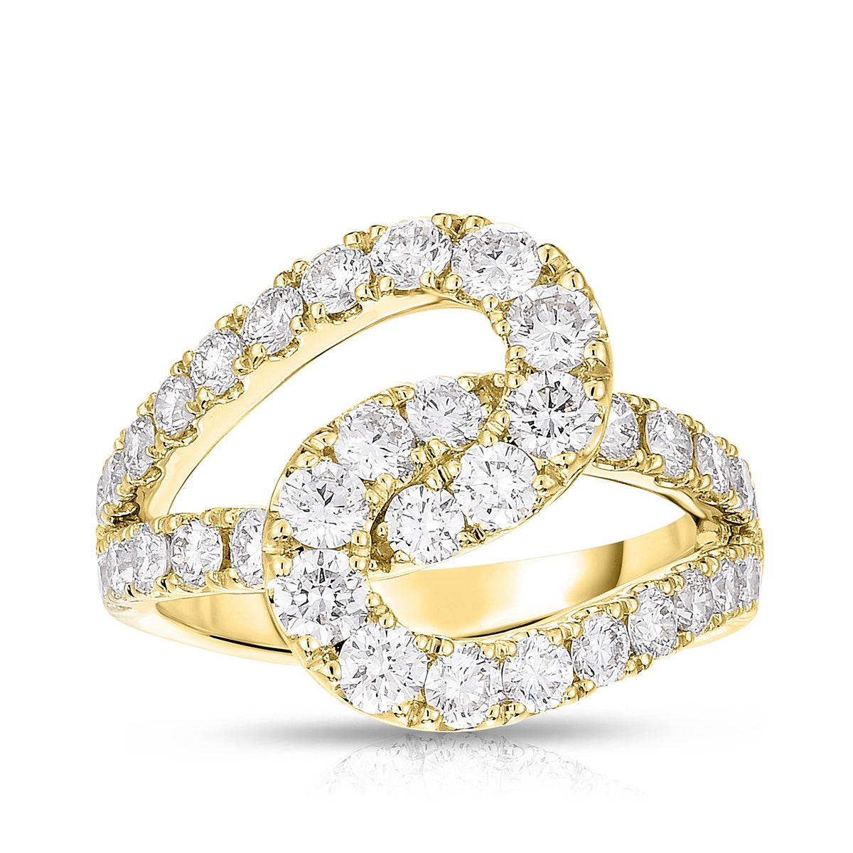 2 ct. tw. Diamond Interlocking Loop Ring in 14K Yellow Gold