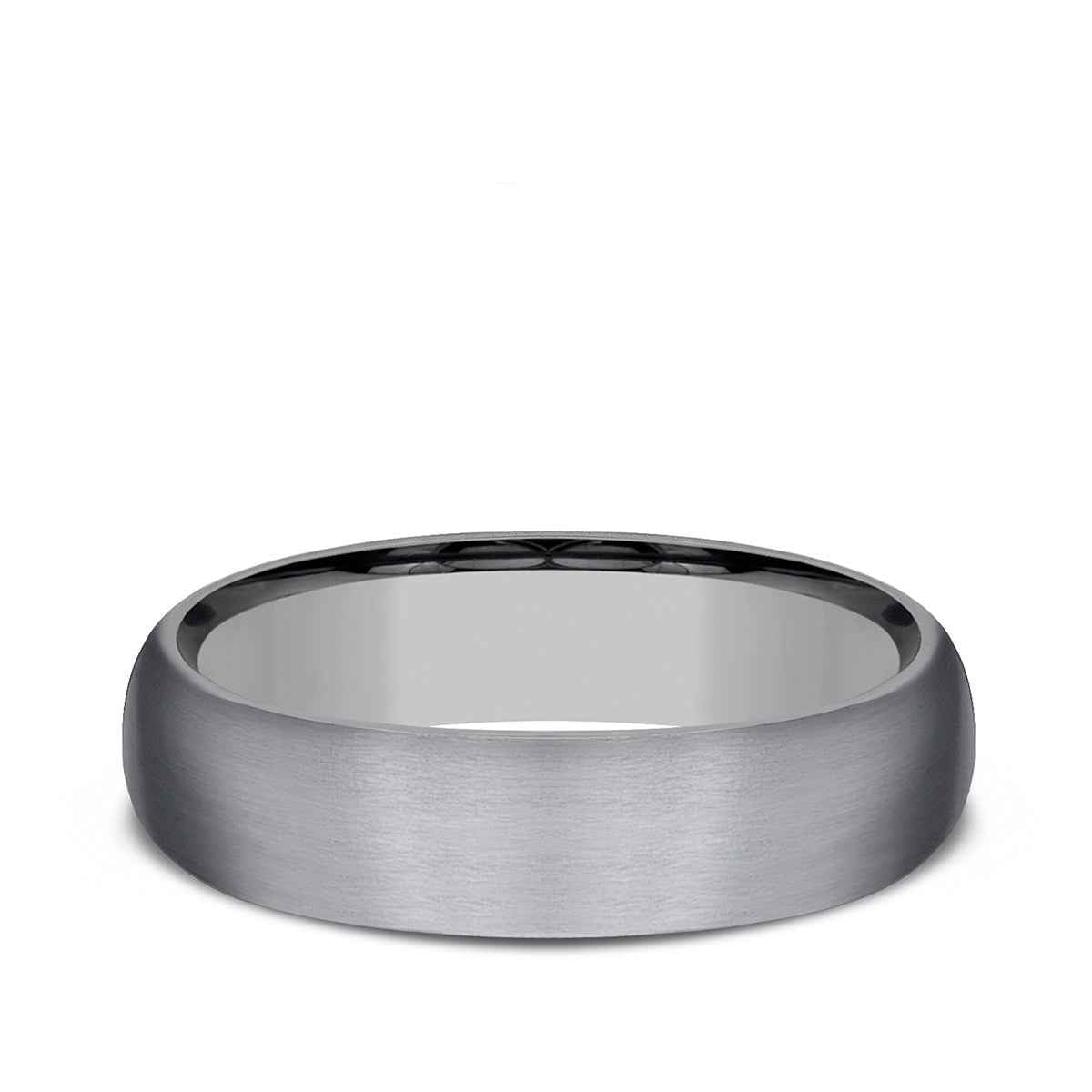 Benchmark Men's 6mm Dome Satin Finish Tantalum Wedding Band close-up detail