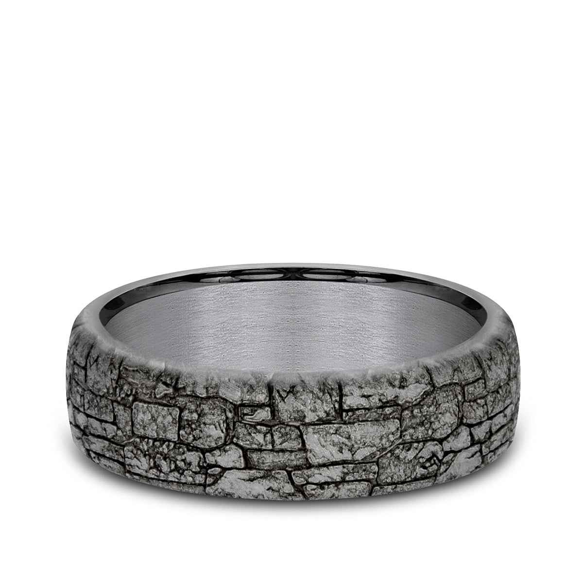 Benchmark Men's 6.5mm Stonewall Tantalum Wedding Band close-up detail