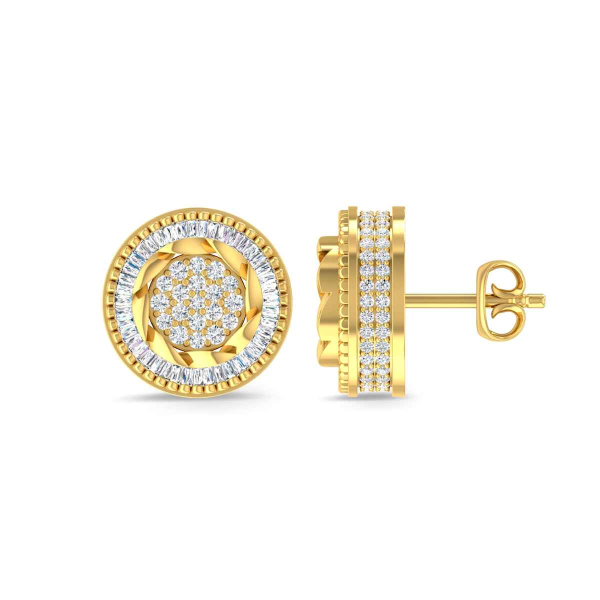 1-1/2ct. tw. Men's Diamond Fashion Earrings in 10K Yellow Gold