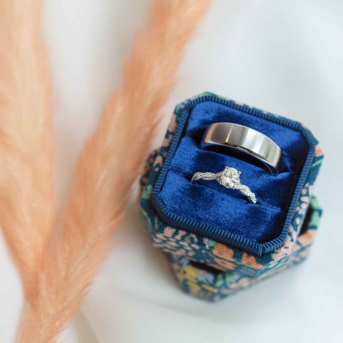 Forevermark Black Label 9/10 ct. tw Oval Diamond Engagement Ring with Twist Side Accent Diamonds in 18K White Gold front view