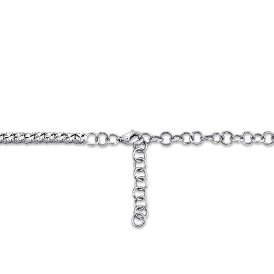 Shy Creation 9/10 ct. tw. Diamond Tennis Necklace in 14K White Gold close-up detail