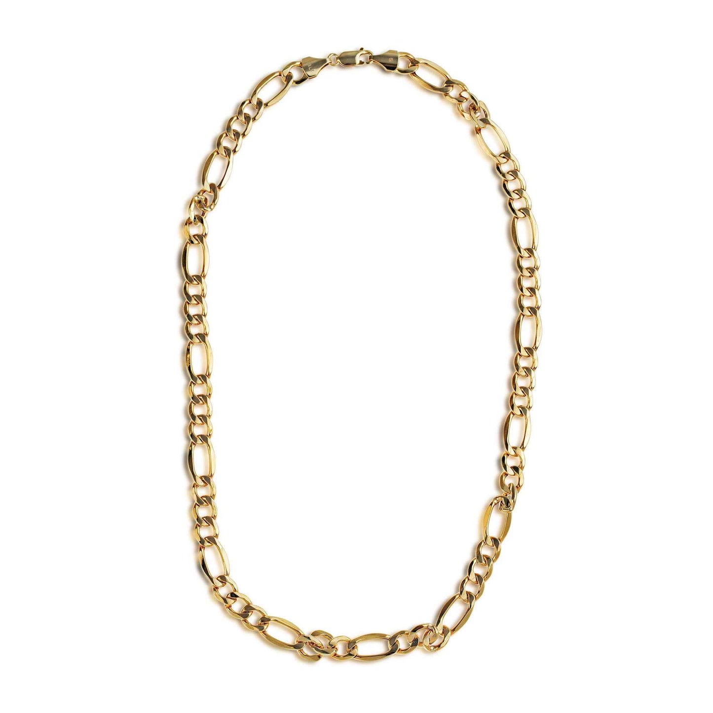 9.4mm 22-inch Figaro Chain Necklace in 10K Yellow Gold side profile