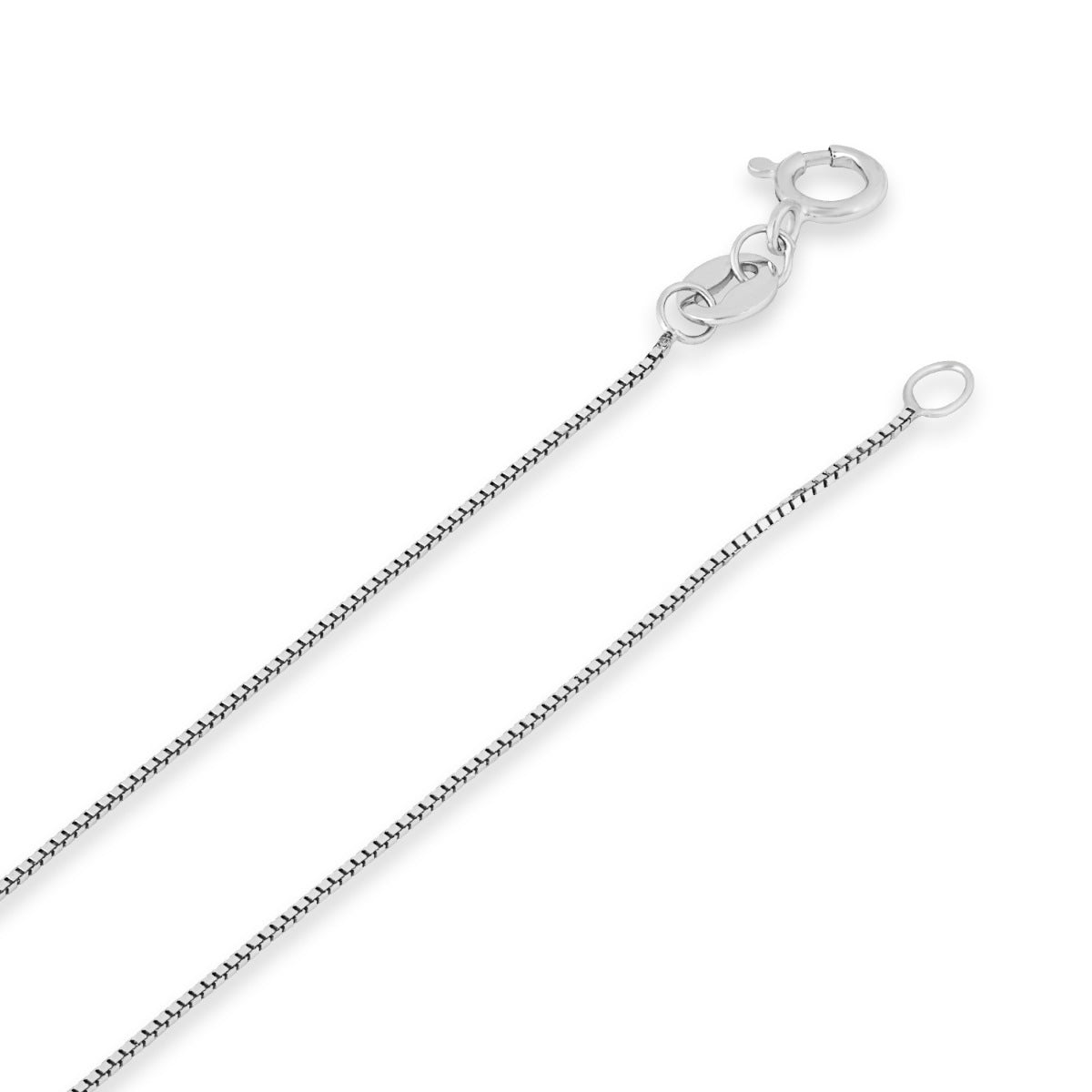 .6mm 24-inch Box Chain in 10K White Gold front view