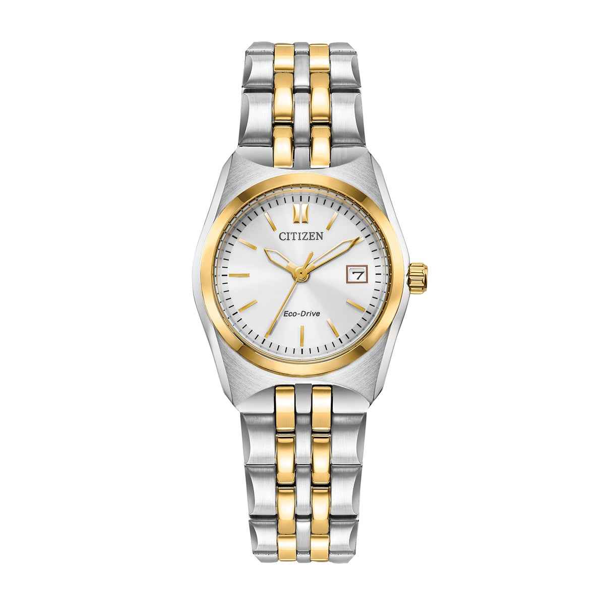 Citizen Ladies' Corso Eco-Drive Two-Tone Stainless Steel Watch with White Dial