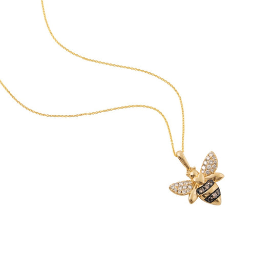 Le Vian 1/2 ct. tw. Nude & Chocolate Diamond Bee Pendant in 14K Honey Gold front view