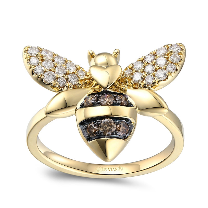 Le Vian 1/2 ct. tw. Nude & Chocolate Diamond Bee Ring in 14K Honey Gold
