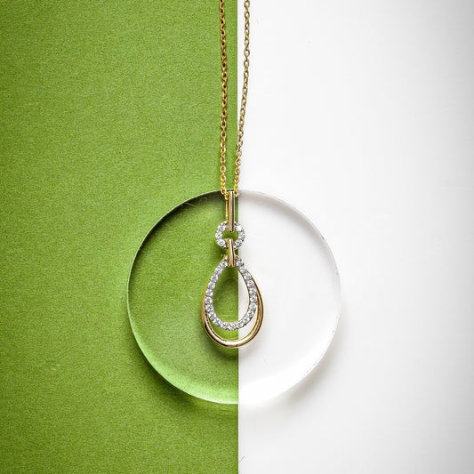 1/5 ct. tw. Diamond Double Pear-Shaped Pendant in 10K Yellow Gold front view