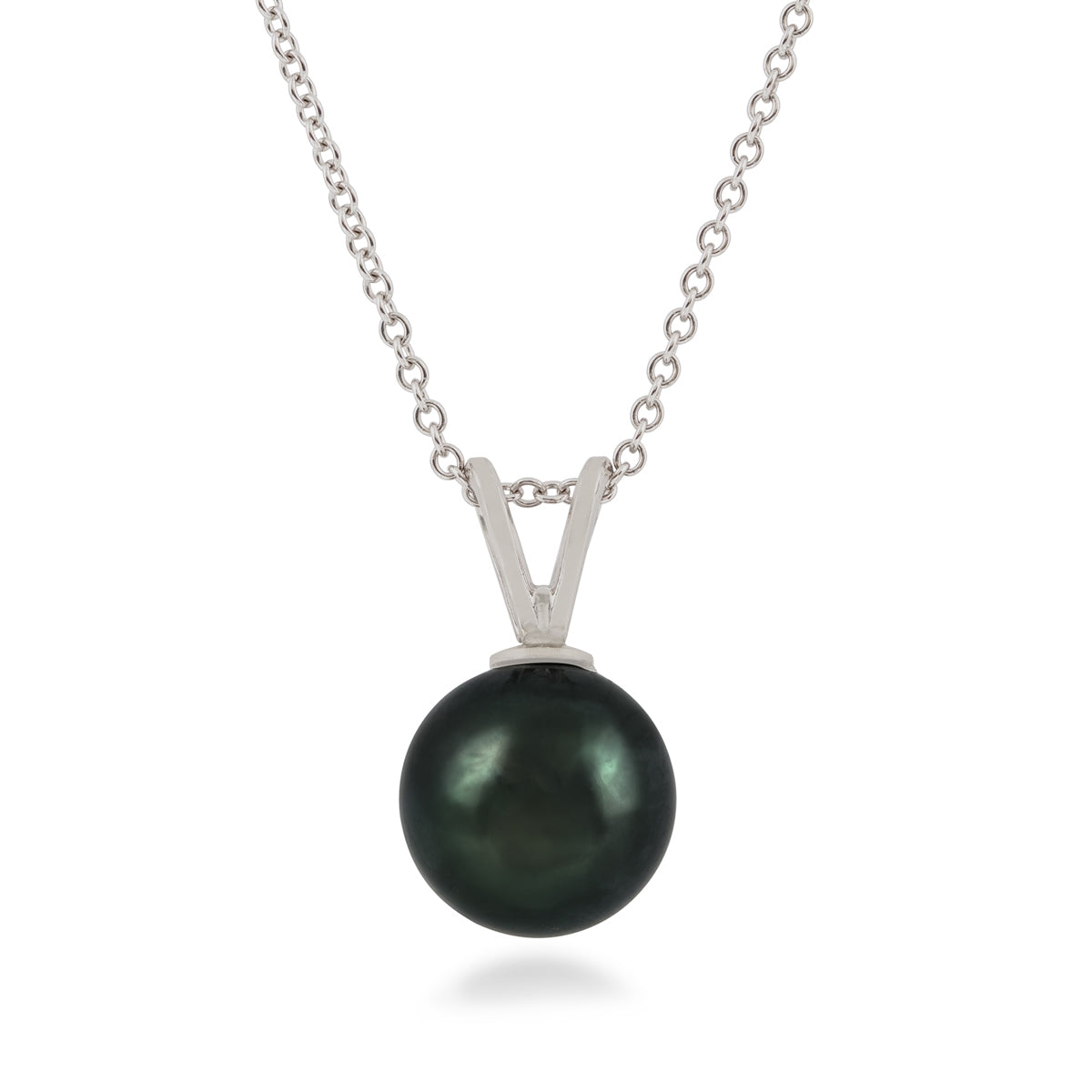 8-9mm Cultured Tahitian Pearl Pendant in 14K White Gold