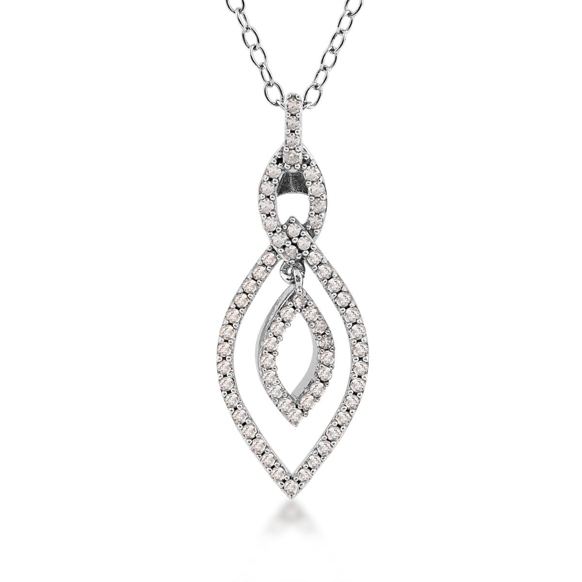1/4 ct. tw. Diamond Marquise-Shaped Pendant in Sterling Silver