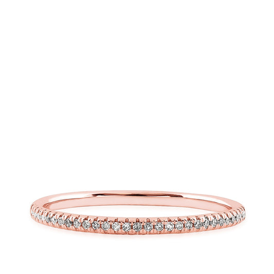 Perfect Match Diamond Stackable Anniversary Ring in 10K Pink Gold close-up detail