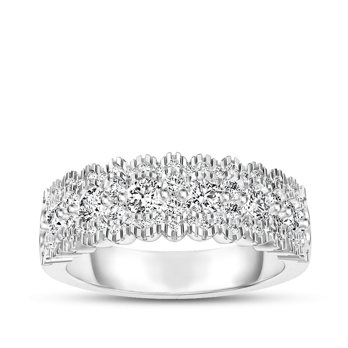 1 ct. tw. Diamond Multirow Anniversary Ring in 10K White Gold