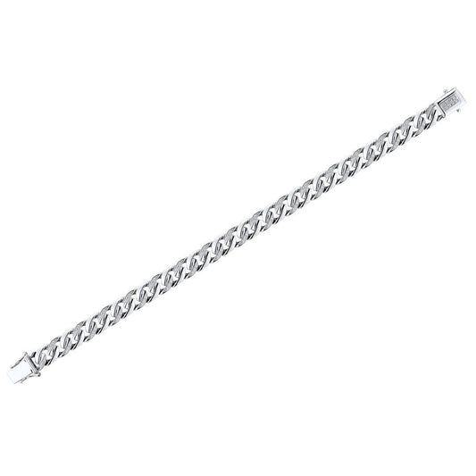 1/6 ct. tw. Diamond Miami Cuban Chain Bracelet in Sterling Silver close-up detail