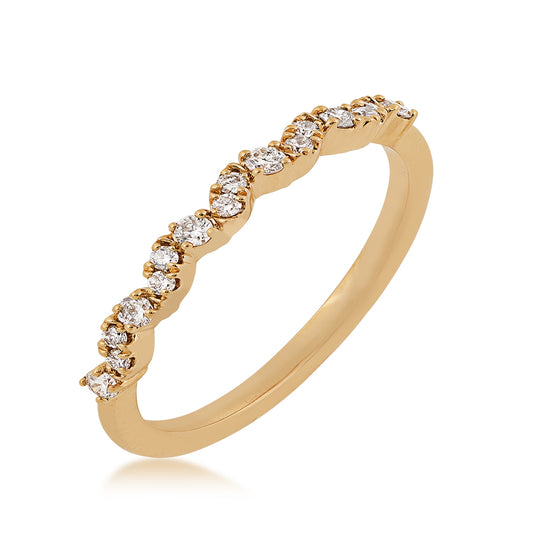 Perfect Match 1/6 ct. tw. Diamond Stackable Anniversary Ring in 14K Yellow Gold front view