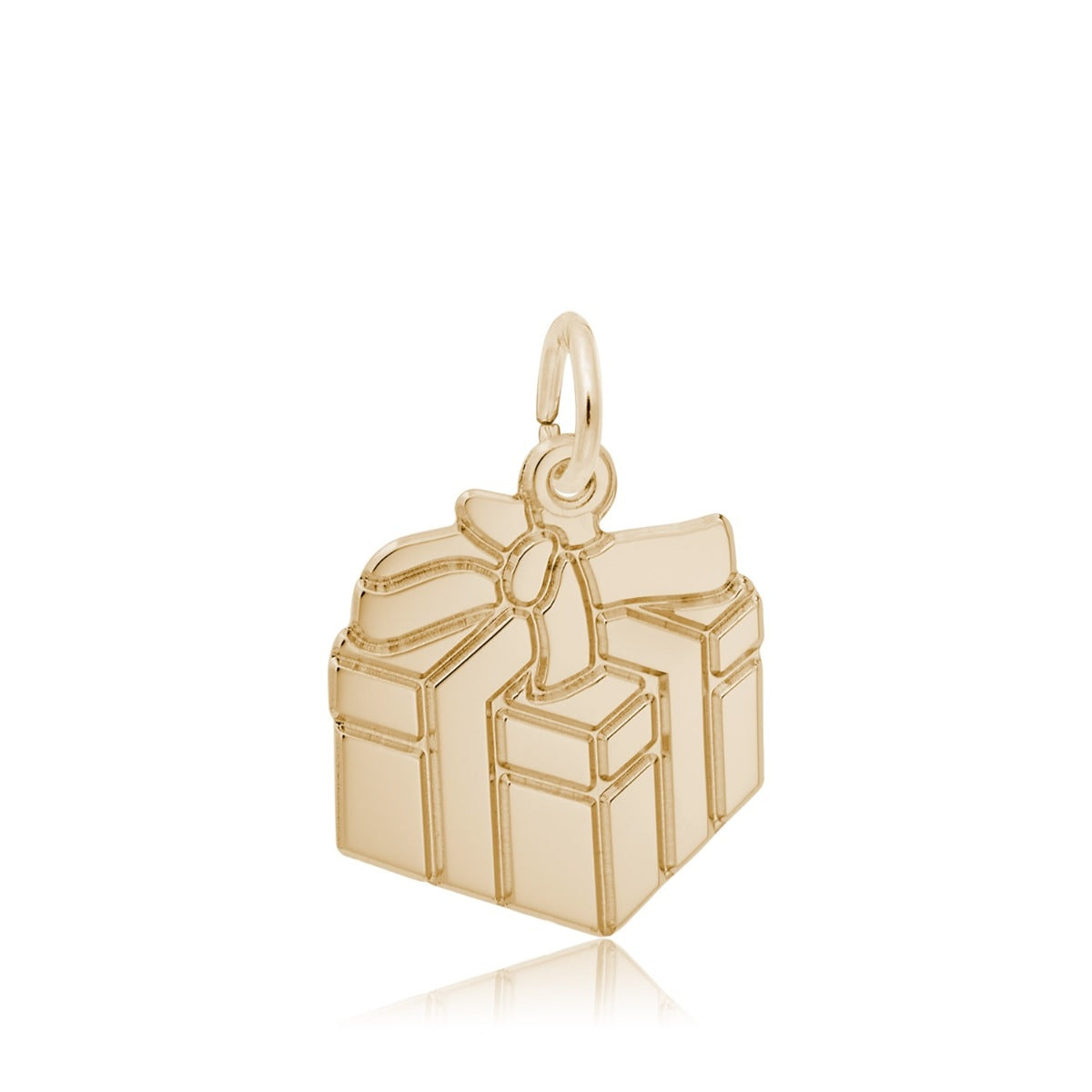 Gift Box Charm in 14K Yellow Gold