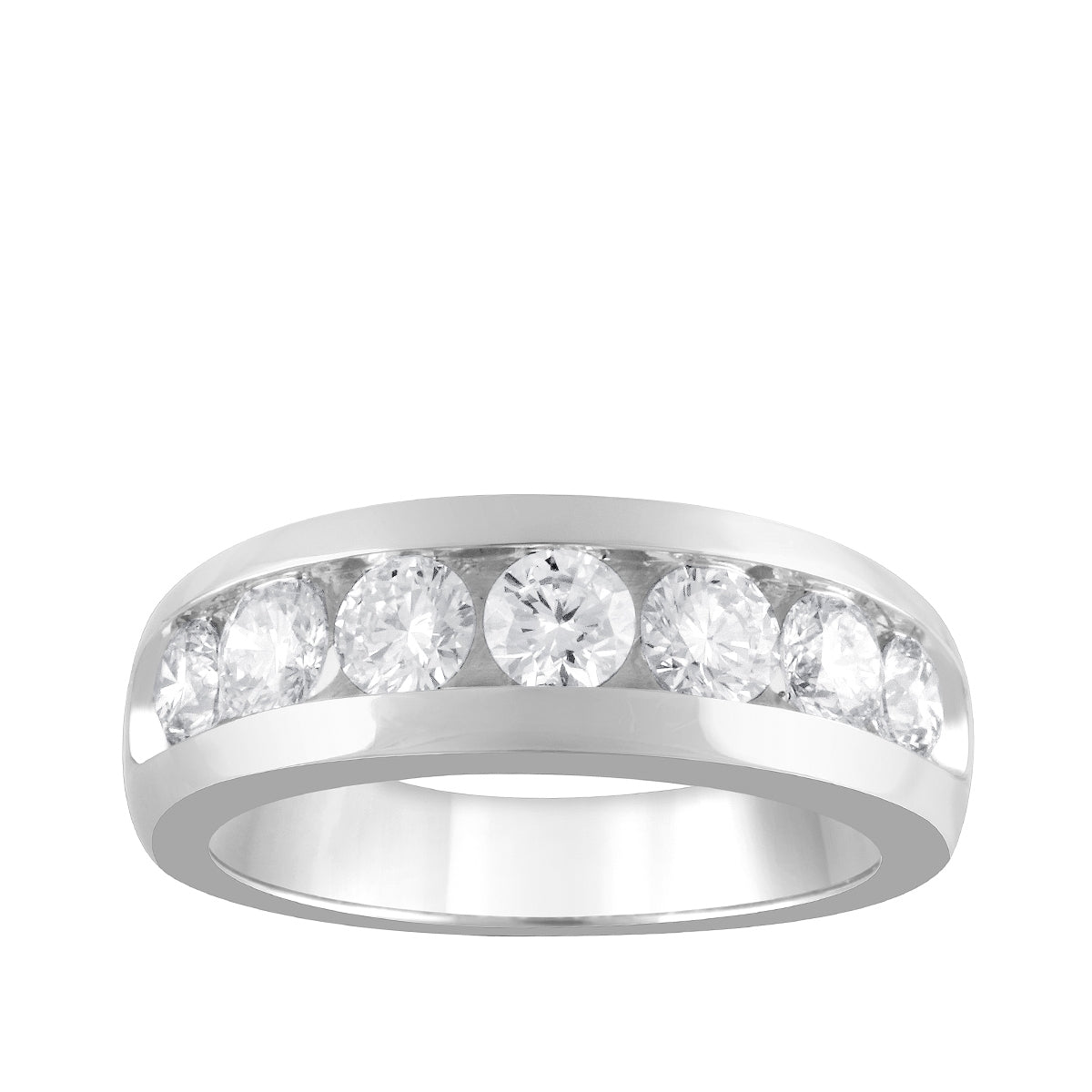 Adamante 2 ct. tw. Men's Lab-Grown Round Diamond Channel Set Ring in 10K White Gold