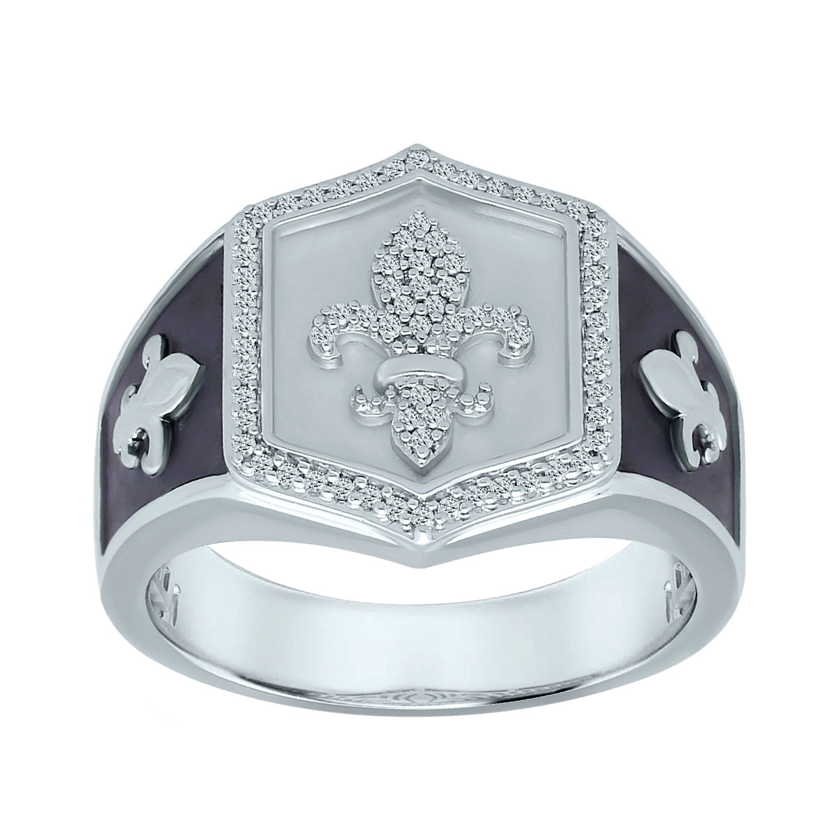 1/5 ct. tw. Diamond Fleur-De-Lis Ring in Sterling Silver