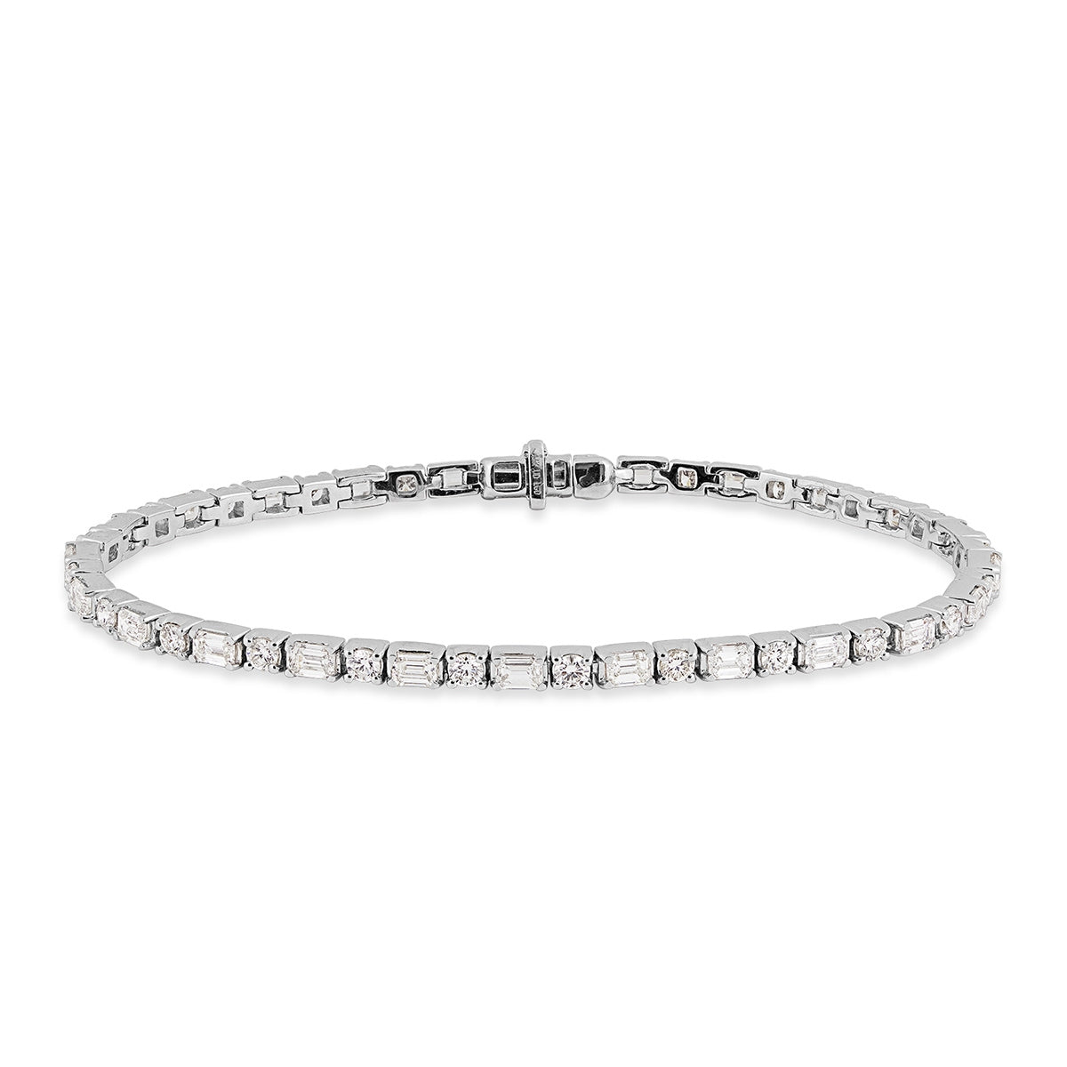 Adamante 5 ct. tw. Lab-Grown Round & Emerald Cut Diamond Tennis Bracelet in 14K White Gold