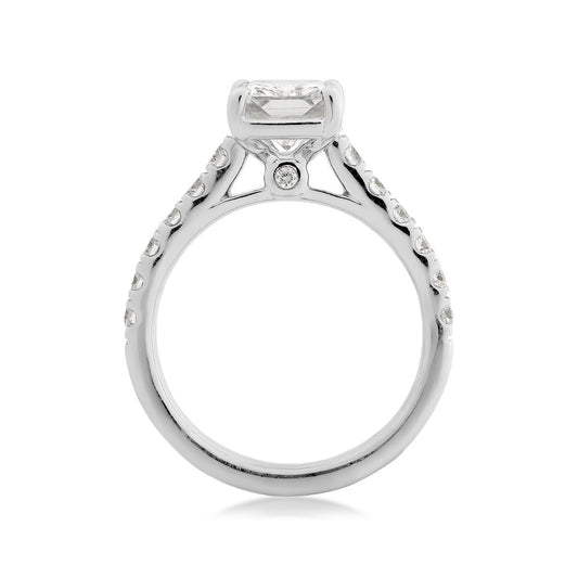 Adamante 3 ct. tw. Lab-Grown Radiant Cut Diamond Wedding Set in 14K White Gold side profile