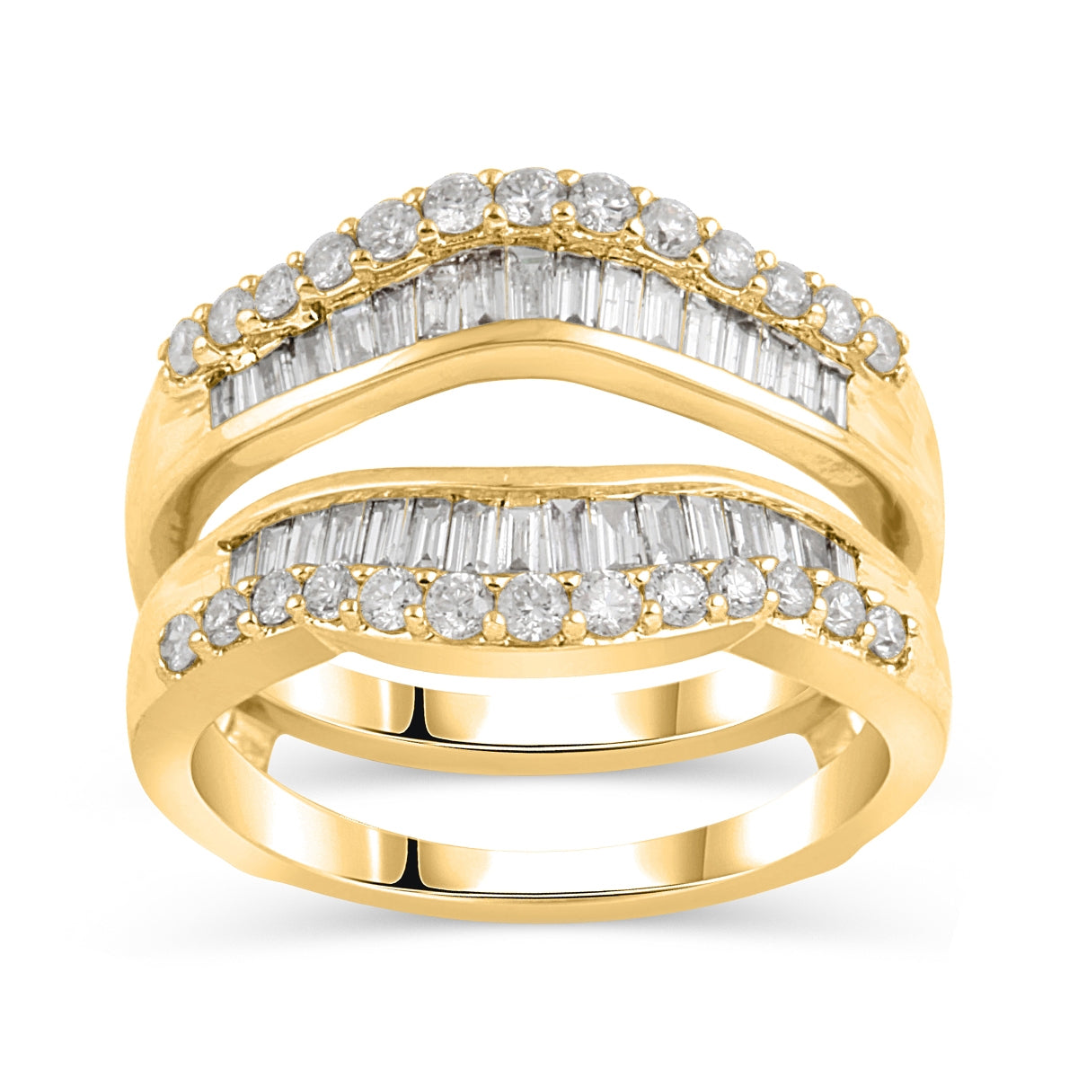 1 ct. tw. Round & Baguette Diamond Wedding Ring Enhancer in 14K Yellow Gold
