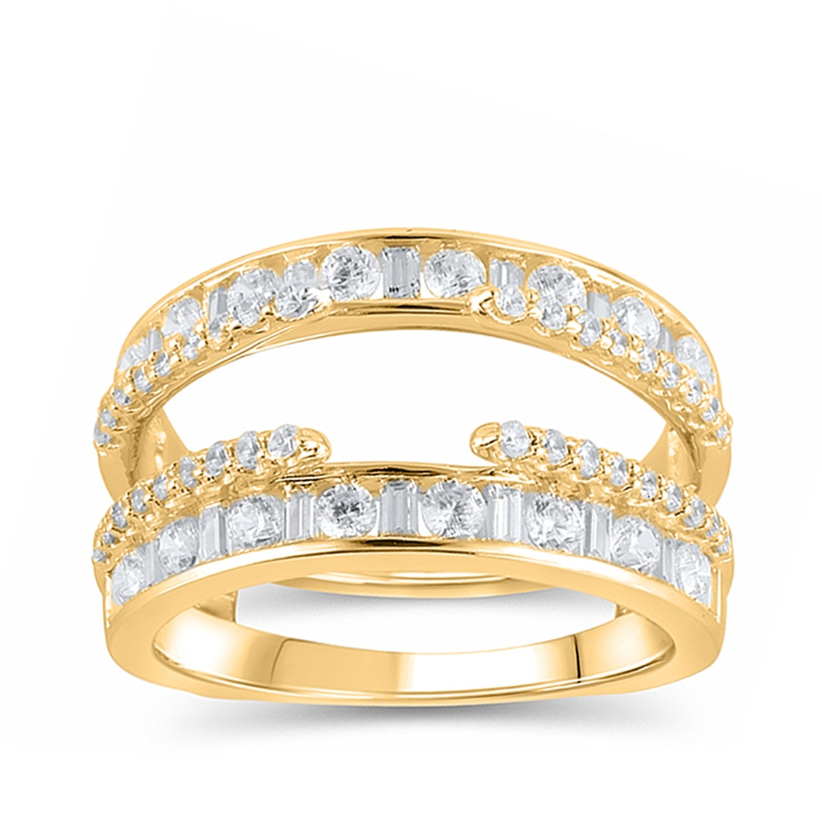 1-1/4 ct. tw. Round & Baguette Diamond Wedding Ring Enhancer in 14K Yellow Gold