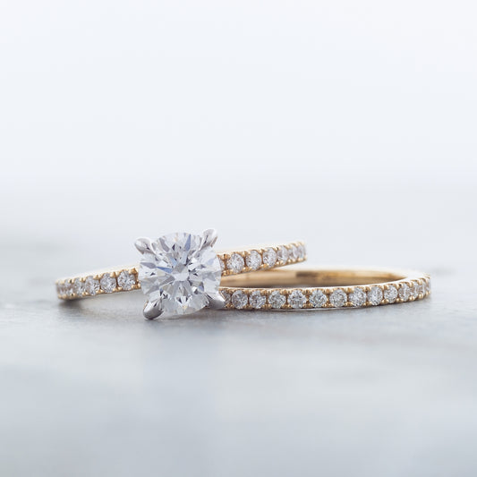 Adamante 1-7/8 ct. tw. Lab-Grown Round Brilliant Diamond Wedding Set in 14K Yellow Gold side profile