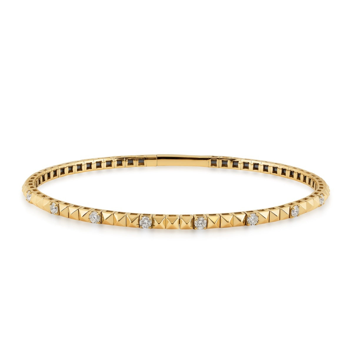 1/2 ct. tw. Diamond Flexible Bangle Bracelet in 14K Yellow Gold