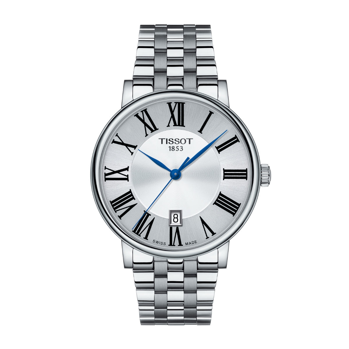 Tissot Men's Carson Stainless Steel Watch with Silver Dial