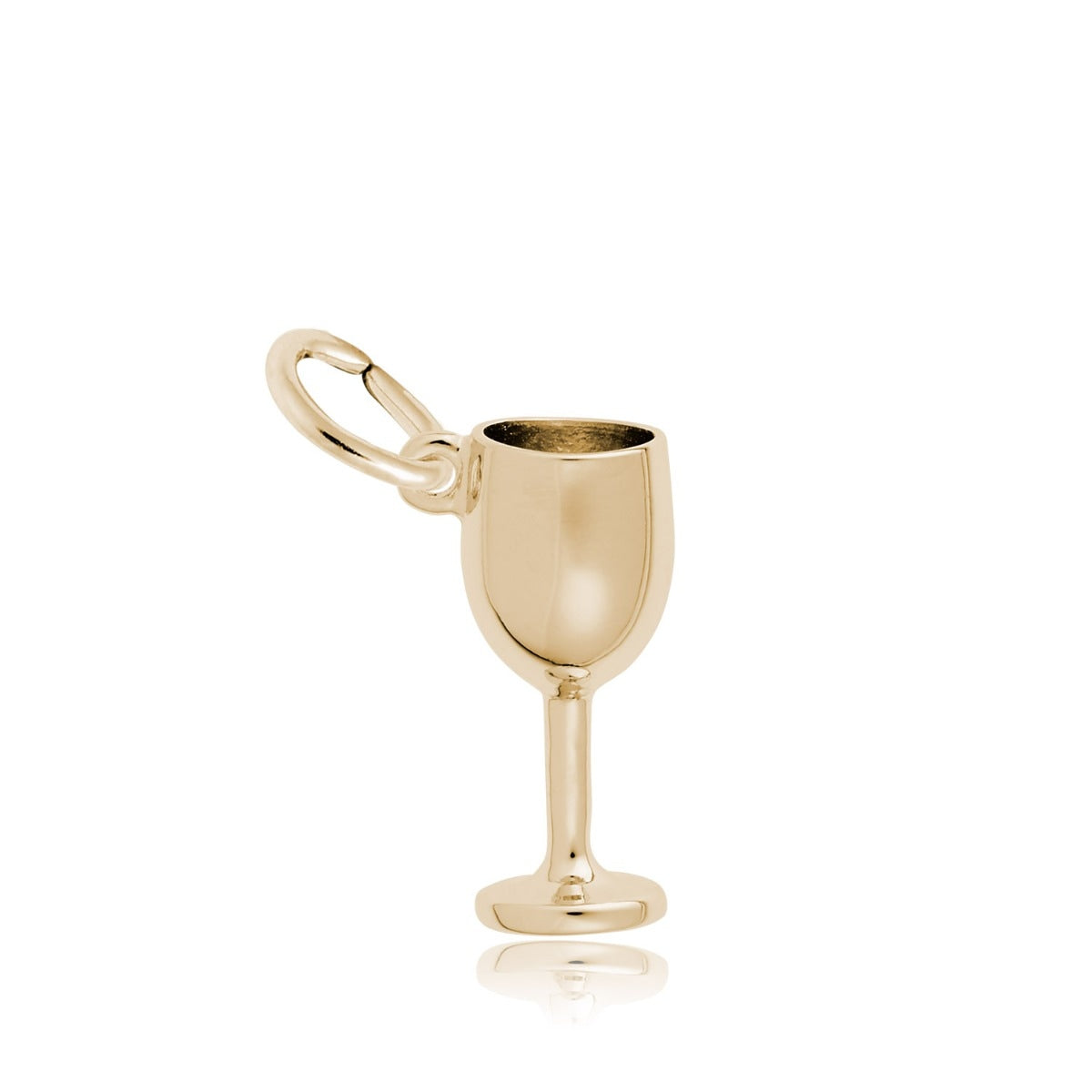 Wine Glass Charm in 14K Yellow Gold