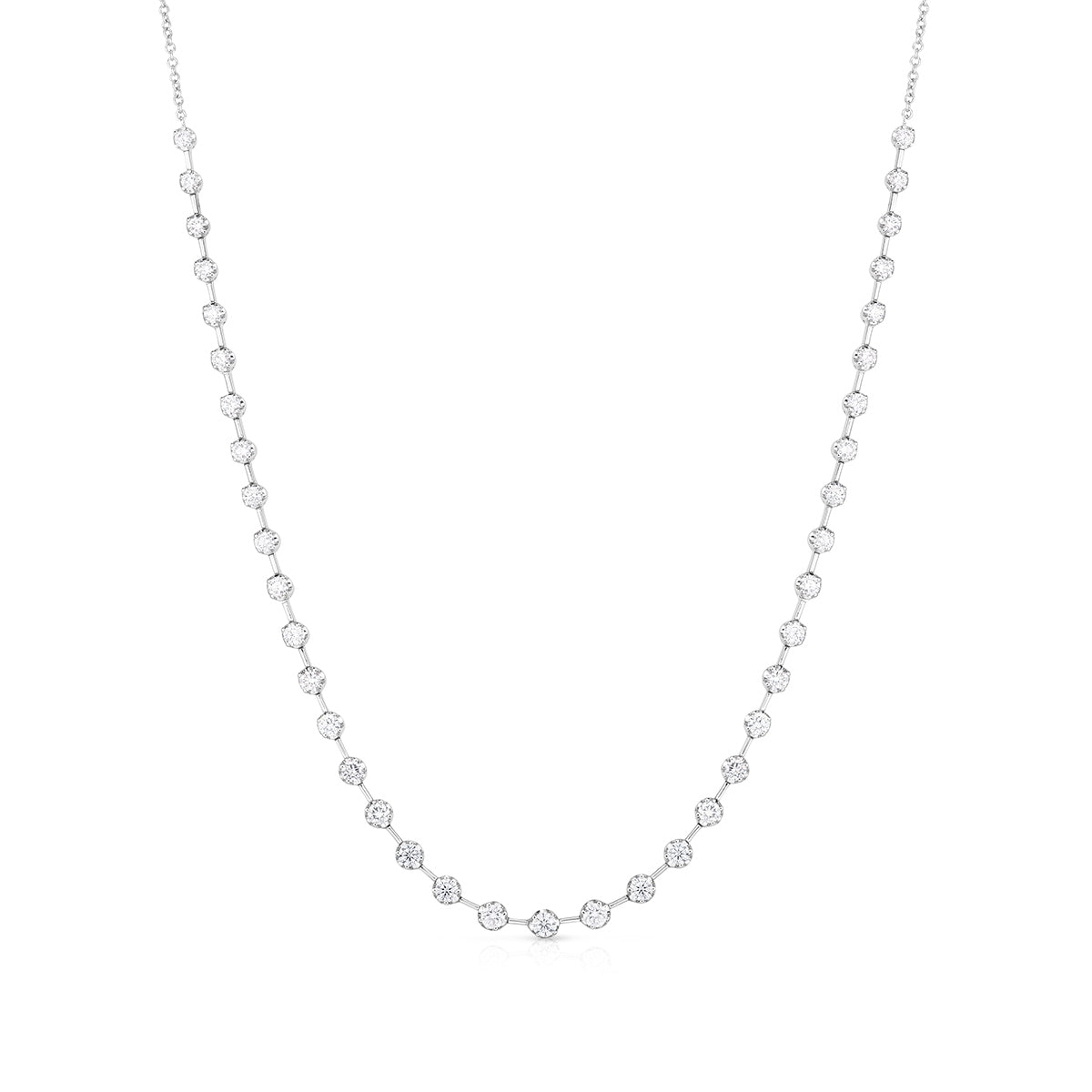 1-9/10 ct. tw. Diamond Station Necklace in 14K White Gold front view