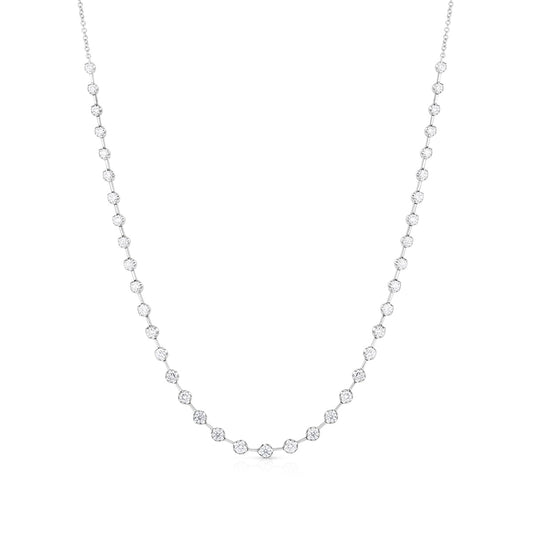 1-9/10 ct. tw. Diamond Station Necklace in 14K White Gold front view