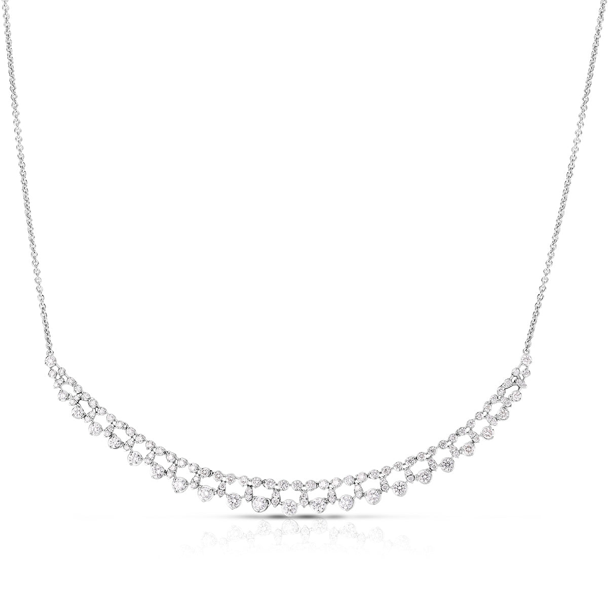 2 ct. tw. Diamond Triple Row Necklace in 14K White Gold