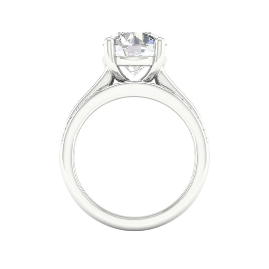 Adamante 3-1/2 ct. tw. Lab-Grown Round Diamond Wedding Set in 14K White Gold close-up detail