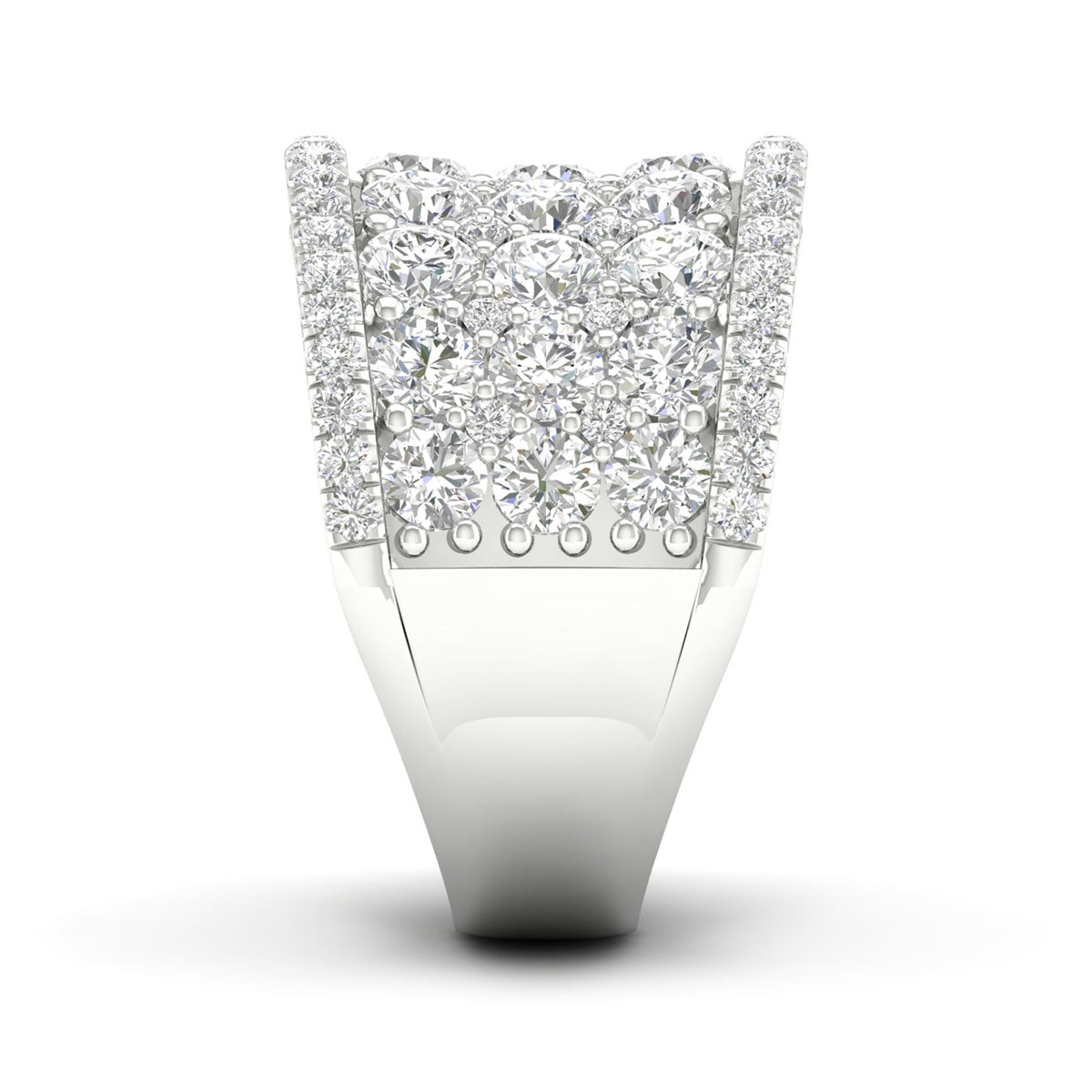 Adamante 4 ct. tw. Lab-Grown Diamond Wide Band Anniversary Ring in 14K White Gold side profile