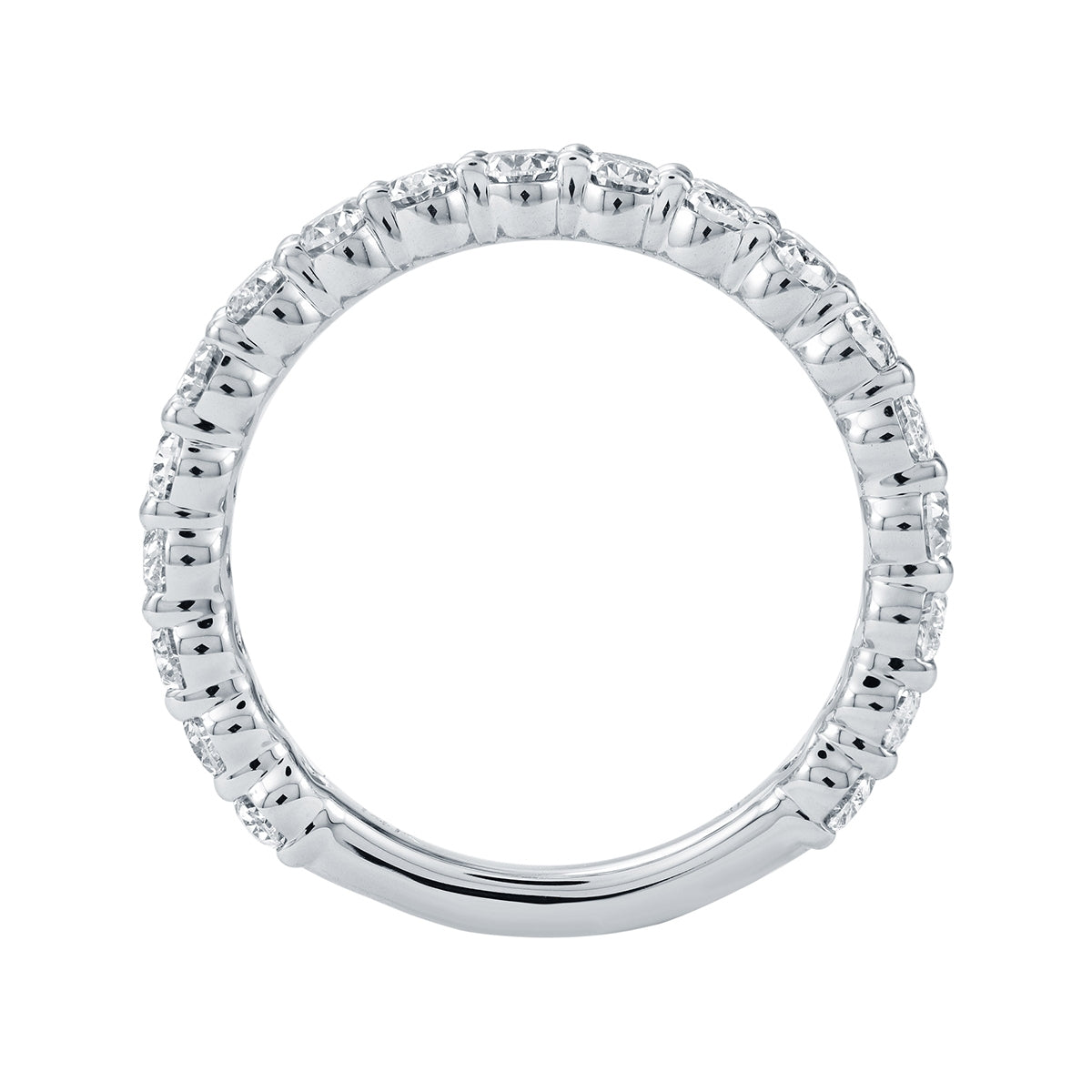 1-3/4 ct. tw. Oval Diamond Wedding Band in 14K White Gold front view