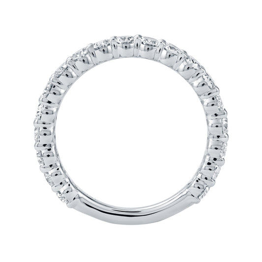 1-3/4 ct. tw. Oval Diamond Wedding Band in 14K White Gold front view