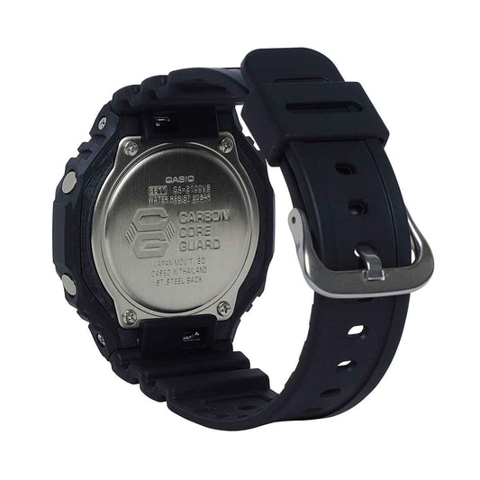 G-Shock Men's Analog-Digital Black Resin Watch with Black & Blue Dial front view