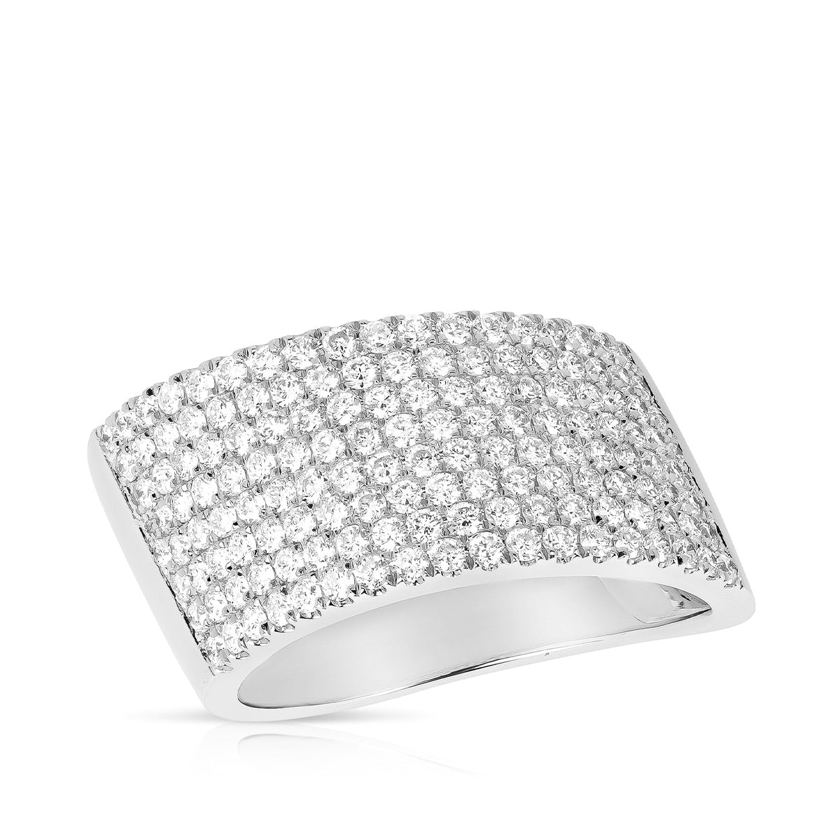 JustDesi 1-1/8 ct. tw. Diamond Pave Slant Band in 14K White Gold close-up detail
