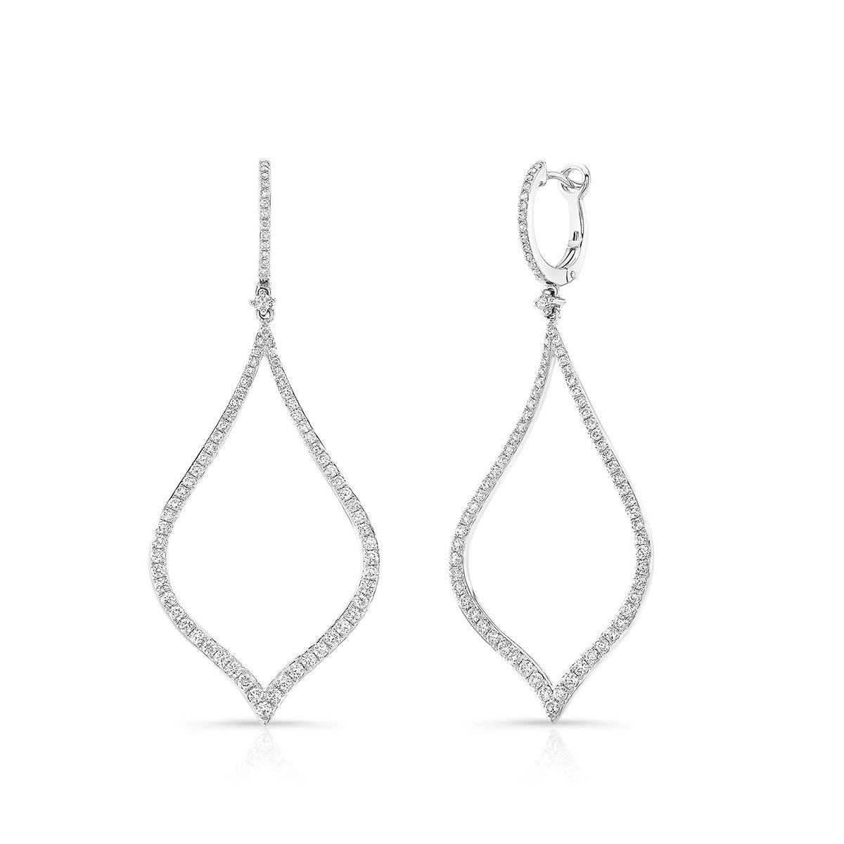 JustDesi 1-1/2 ct. tw. Diamond Pointed Pear-Shaped Drop Earrings in 14K White Gold