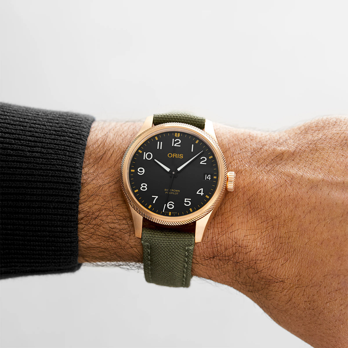 automatic oris watch black dial green strap model
