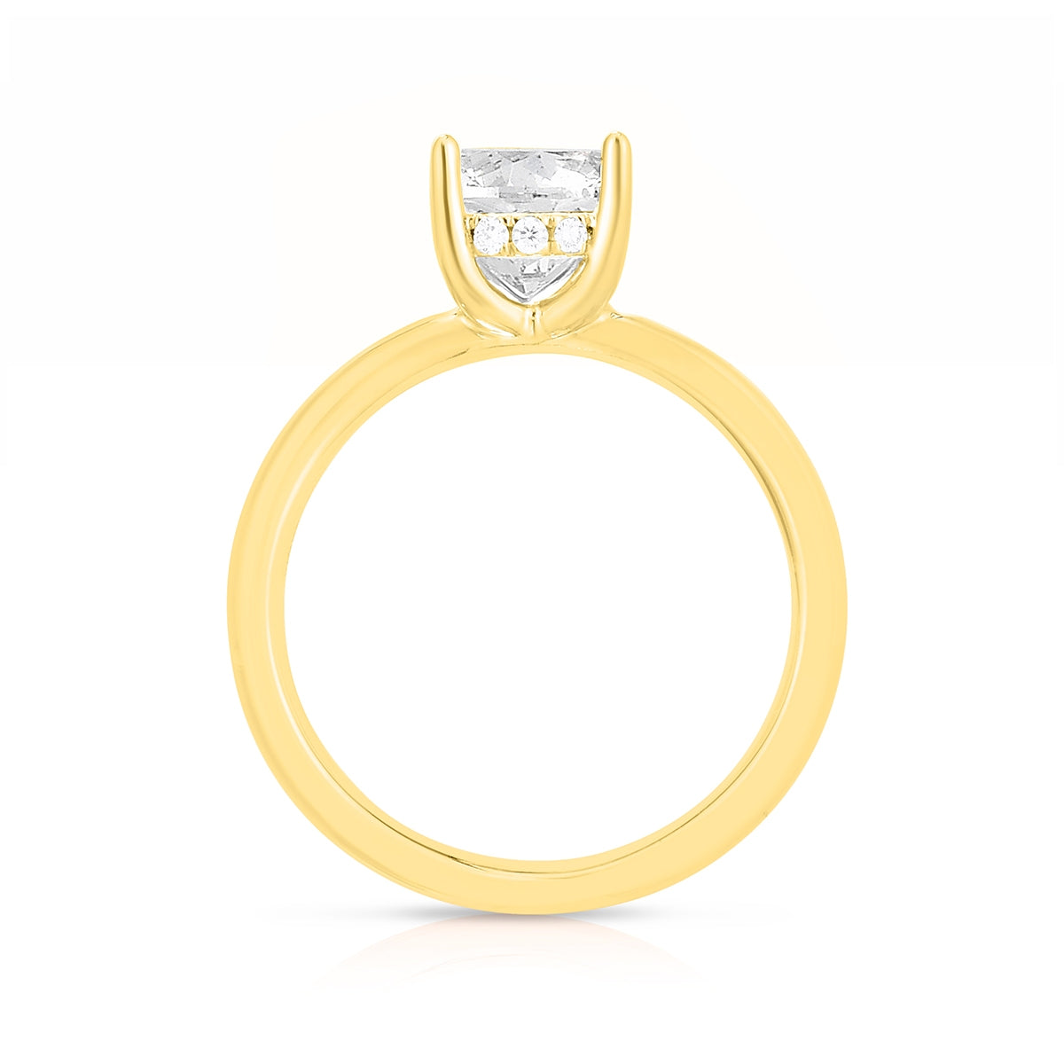 Brilliantly Yours Diamond Accent Hidden Halo Semi-Mount Engagement Ring in 14K Yellow Gold front view