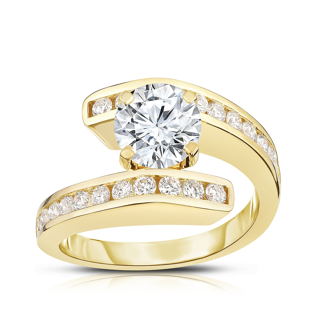 Brilliantly Yours 5/8 ct. tw. Diamond Bypass Semi-Mount Engagement Ring in 14K Yellow Gold