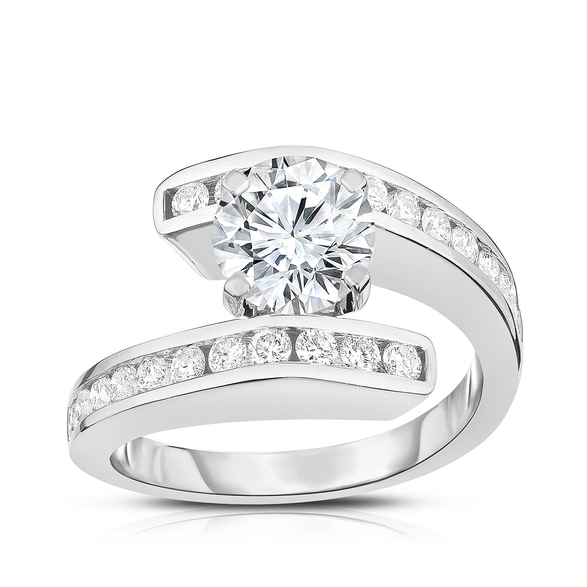 Brilliantly Yours 5/8 ct. tw. Diamond Bypass Semi-Mount Engagement Ring in 14K White Gold