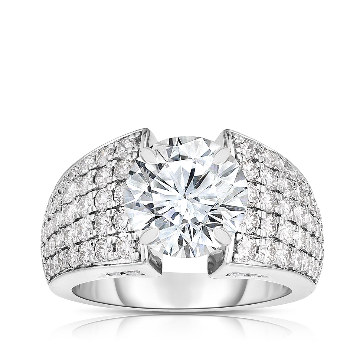 Brilliantly Yours 1-1/2 ct. tw. Diamond Multirow Semi-Mount Engagement Ring in 14K White Gold