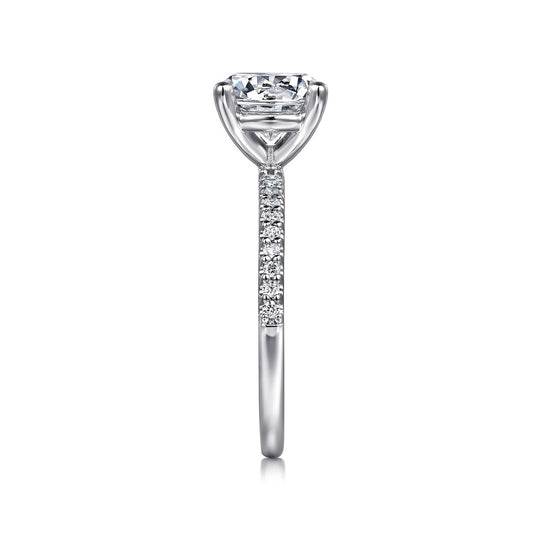 Gabriel & Co. 1/7 ct. tw. Diamond Round Semi-Mount Engagement Ring in 14K White Gold side profile